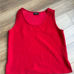 Yeohlee Red Sleeveless Basic Shell Tank Top  Blouse 100% Microfiber Sz M EUC‎
